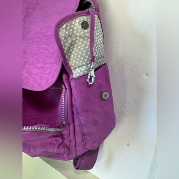 Kipling Ravier Medium Nylon Backpack Bag Pockets Monkey Lightweight Purple Charm - Picture 12 of 16